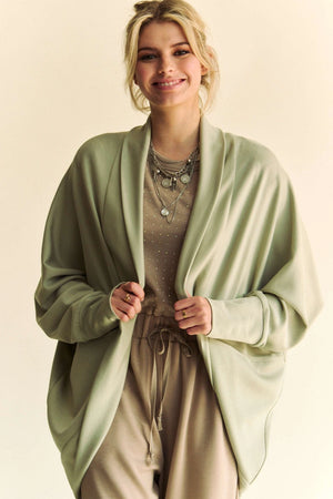 Dolman Long Sleeves Shawl Open Cardigan