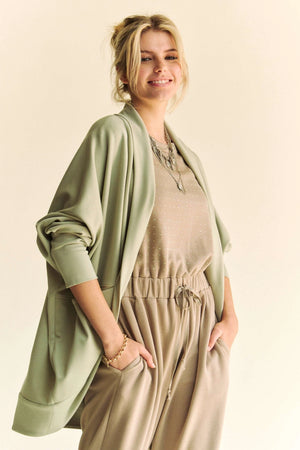 Dolman Long Sleeves Shawl Open Cardigan