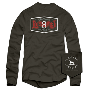 Over Under L/S Double Barrel Brand T-Shirt Charcoal