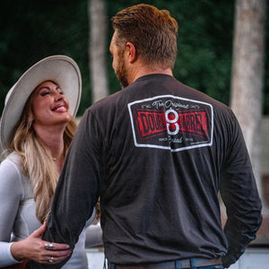 Over Under L/S Double Barrel Brand T-Shirt Charcoal