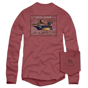 Over Under L/S Wood Duck Stamp T-Shirt Brick