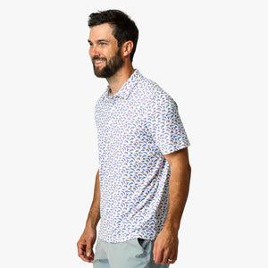 AFTCO MFG Men's Polo Aftco Boatbar Printed Performance Polo Shirt