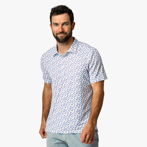 AFTCO MFG Men's Polo Aftco Boatbar Printed Performance Polo Shirt