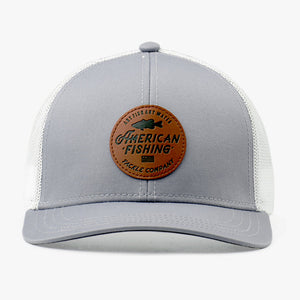 AFTCO MFG Youth Hats GRAY Aftco Youth Lemonade Leather Trucker Hat BC1032GRA