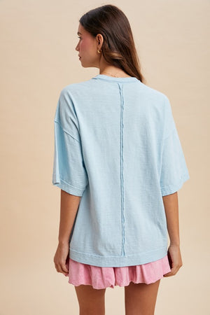 ANNIEWEAR Women's Top Watercolor Mallard Duck Printed Oversized Tee Shirt