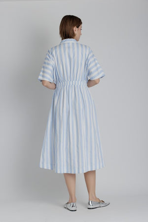 AUREUM Women's Dresses Striped Pleated Midi Dress