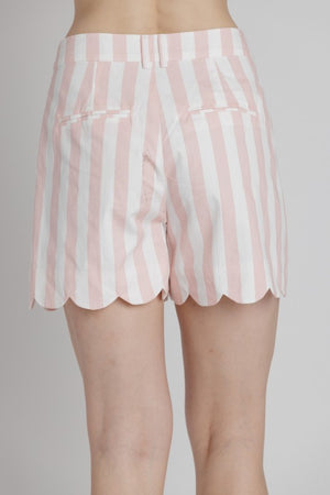 AUREUM Women's Shorts Striped Scallop Shorts