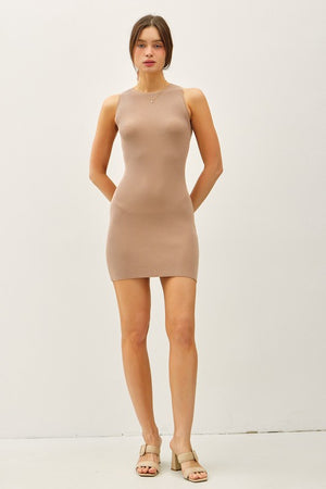 Be Cool LA Women's Dresses Ribbed Round Neck Swaeater Tank Dress || David's Clothing