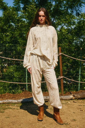 BUCKET LIST Women's Pants S / TAUPE Camouflage Loose Fit Waist Banded Jogger Pants P5705