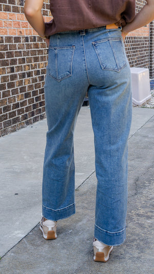 DEAR JOHN DENIM Women's Jeans Dear John Holly Button High Rise Clean Hem W/Slit || David's Clothing