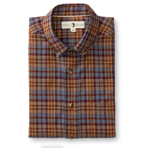 DUCK HEAD Men's Sport Shirt Duck Head Houser Plaid Saddle Brown
