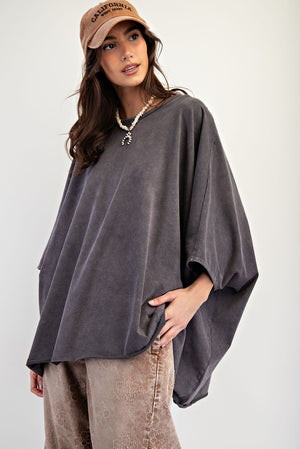 EASEL Women's Top Rayon Knit Mineral Washed Tunic || David's Clothing