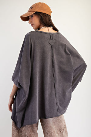 EASEL Women's Top Rayon Knit Mineral Washed Tunic || David's Clothing