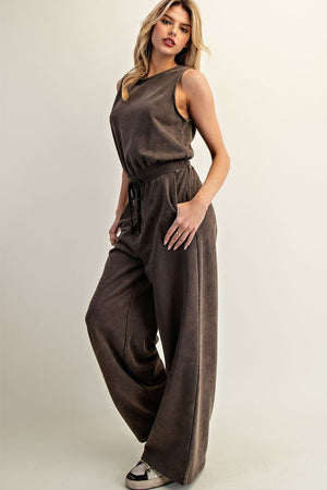 ee:some Women's Pants Soft Washed Solid Sleeveless Jumpsuit || David's Clothing