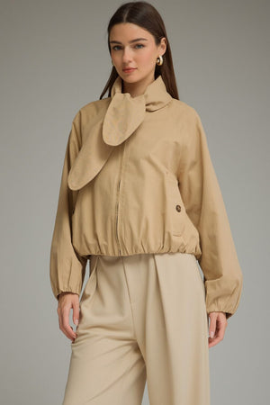 ENTRO INC Women Jackets Solid Long Sleeve Cropped Jacket