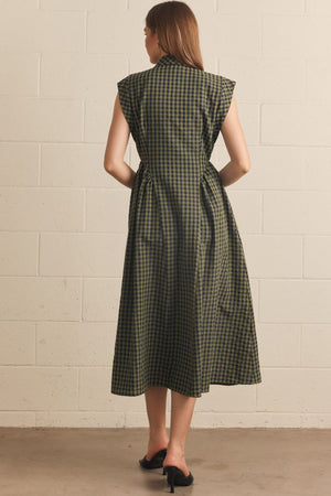 ENTRO INC Women's Dresses Gingham Sleeveless Midi Dress