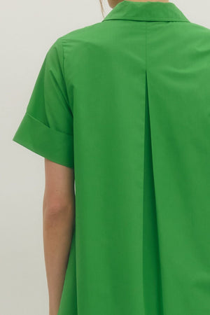 ENTRO INC Women's Dresses Gold Button Detail Short Sleeve Midi Dress