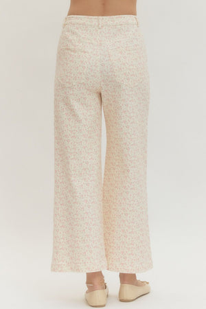 ENTRO INC Women's Pants Floral Print Full-Length Pants