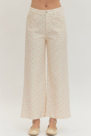 ENTRO INC Women's Pants Floral Print Full-Length Pants