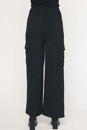 ENTRO INC Women's Pants High Waisted Utility Wide Leg Pants || David's Clothing