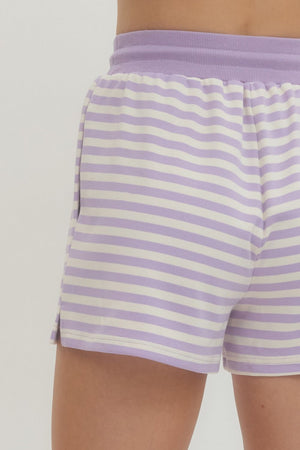 ENTRO INC Women's Shorts Striped Knit Shorts