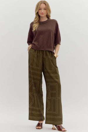 ENTRO INC Women's Top Solid Sweater Knit ¾ Wide Sleeve Pullover