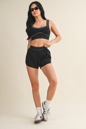 GLOWIE Accessories Contrast Thread Sports Bra