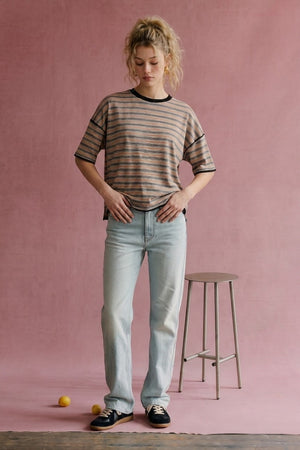HEYSON Women's Tee Vintage Stripe Relaxed Tee