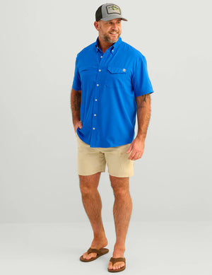HUK FISHING Men's Sport Shirt Huk Tide Point Short Sleeve Button-Down || David's Clothing