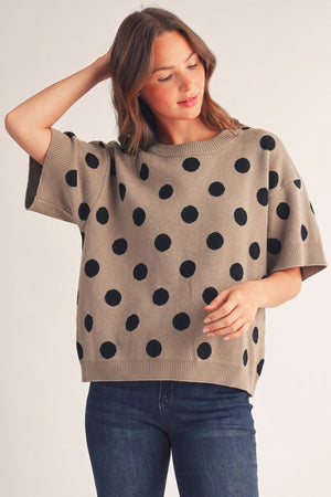 JODIFL Women's Sweaters Polka Dot Comfy Sweater Top
