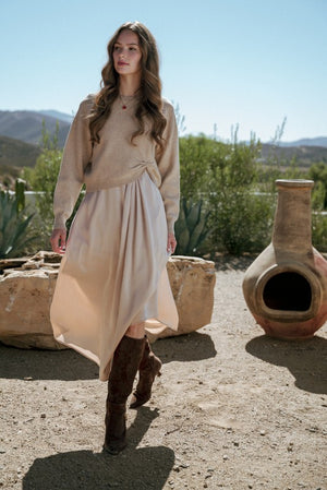 JODIFL Women's Sweaters Soft Textured Knotted Sweater Top