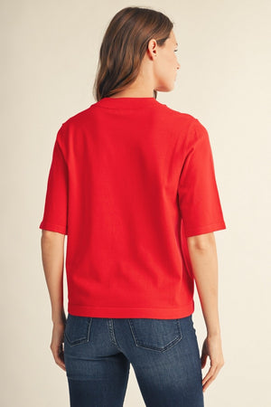 JODIFL Women's Top Round Neck Comfy Sweater Top