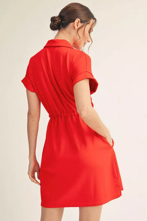 JODIFL Women's Top Stripe Detail Casual Scuba Dress