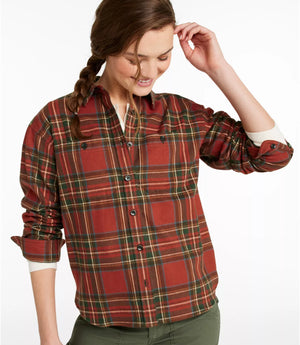 L.L.Bean Women's Shirts L.L.Bean Women's Scotch Plaid Flannel Shirt, Boyfriend