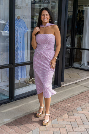 LELIS COLLECTION Women's Skirts Polka Dot Mid Rise Maxi Skirt