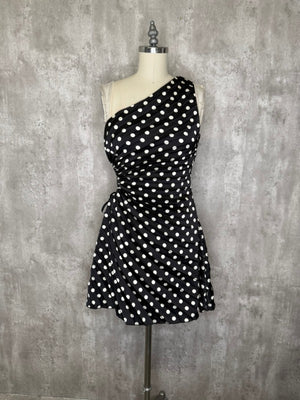 LENA Women's Dresses One Shoulder Polka Dot Mini Dress