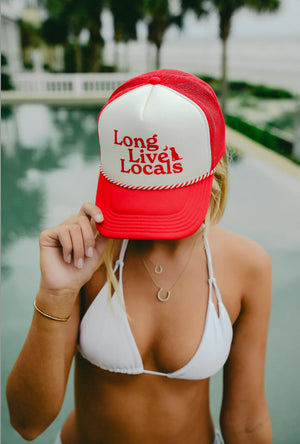 LOCAL GIRL Women's Hat RED/WHITE / - Local Girl Long Live Foam Trucker Hat L5300036
