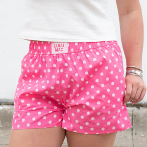 LU LU MAC Women's Shorts PINK/LIGHT PINK / XS Lulu Mac Small Polka Dot Shorts BXSPDPLP