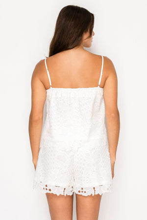 MEET ME IN SANTORINI Women's Set White Floral Lace Set