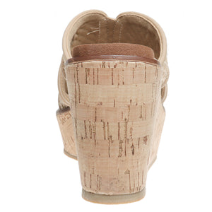 OLEM Women's Shoes Flynn-2 Natural Crochet Wedge Sandal