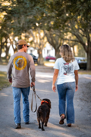 OVER UNDER CLOTHING Men's Tees Over Under L/S Boykin Crest T-Shirt Driftwood