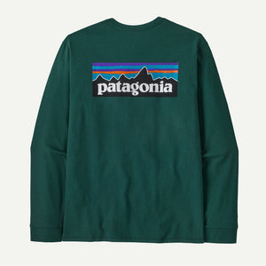 PATAGONIA Men's Tees CASCADE GREEN / S Patagnia Men's Long-Sleeved P-6 Logo Responsibili-Tee 38518CASG