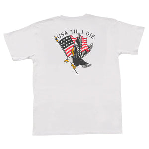 PEACH STATE PRIDE Men's Tees Peach State Pride Til I Die Eagle Short Sleeve Pocket Tee