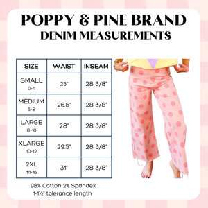 POPPY & PINE Women's Jeans Poppy & Pine Big Polka Dot Stretchy Ivory Denim Pants
