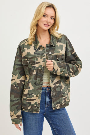 Risen Jeans Women Jackets Oversized Camo Jackets