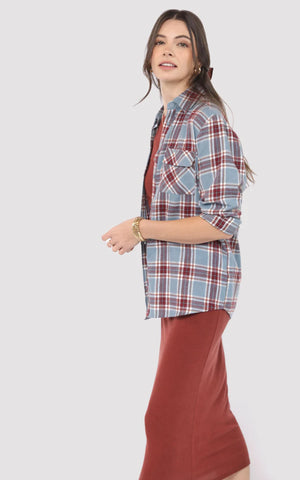SADIE AND SAGE Top Sadie And Sage Flannel Cure Button Up Top
