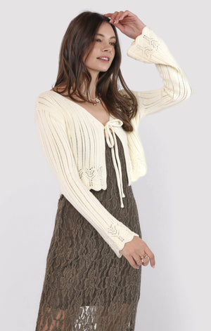 SADIE AND SAGE Women's Cardigans Sadie and Sage Chamomile Front Tie Cardigan