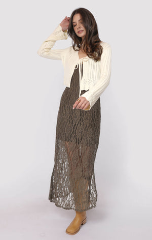 SADIE AND SAGE Women's Cardigans Sadie and Sage Chamomile Front Tie Cardigan