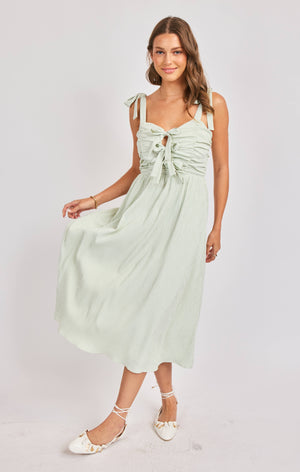 SADIE AND SAGE Women's Dresses Sadie and Sage See Me Stripe Bow Midi Dress