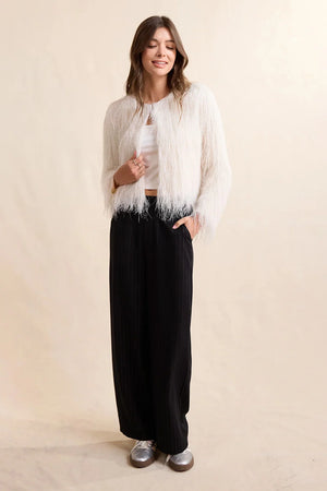 SADIE AND SAGE Women's Jackets Sadie & Sage Angel Wings Fringe Jacket in Ivory
